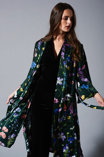 BOTANICA Green Silk Kimono