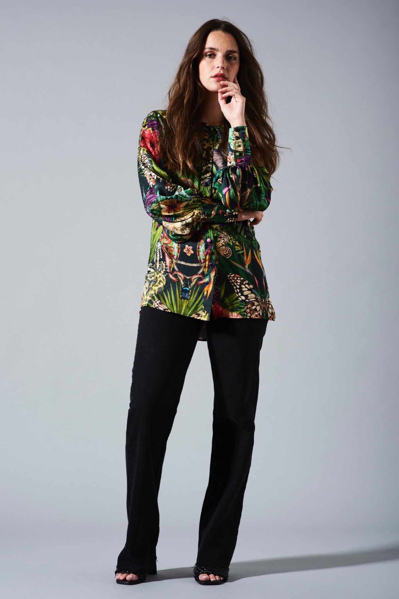 EXOTICA Noir Silk Shirt