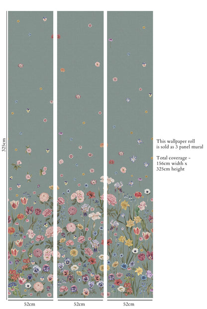SEASONS IN BLOOM Duck Egg Wallpaper