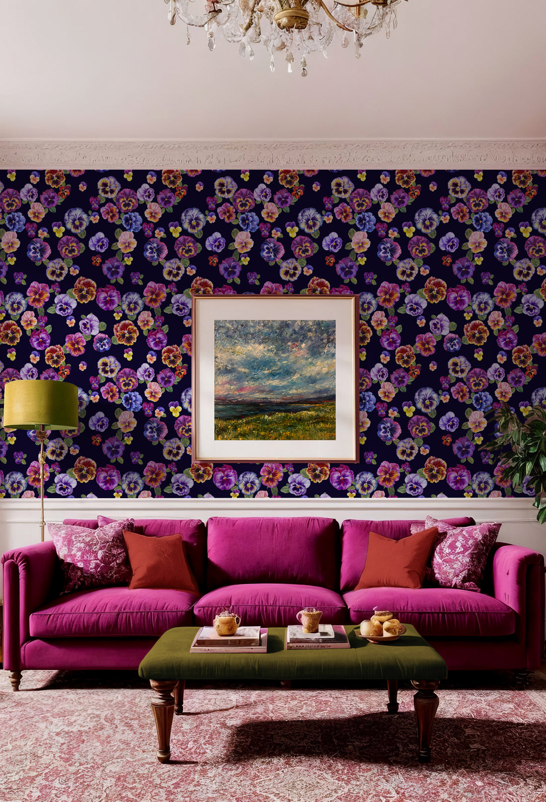PLETHORA OF PANSIES Violet Wallpaper
