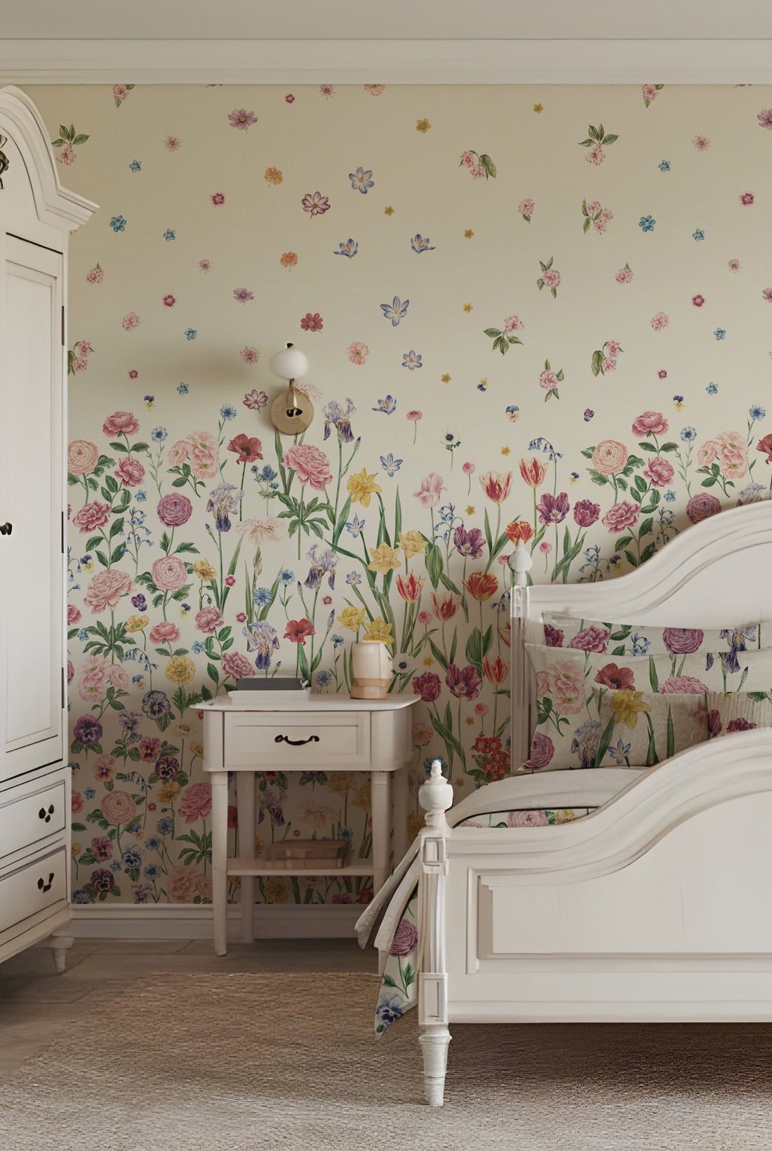 SEASONS IN BLOOM Parchment Wallpaper