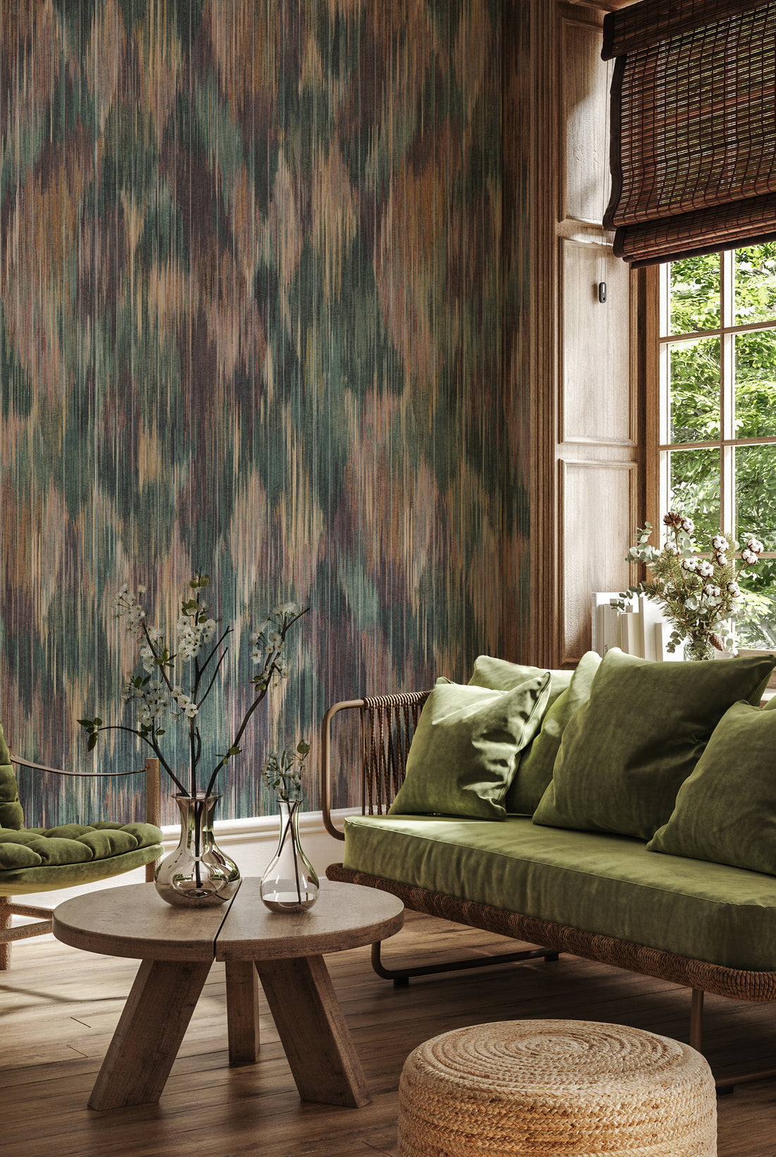 SPECTRE Ikat Almandine Wallpaper